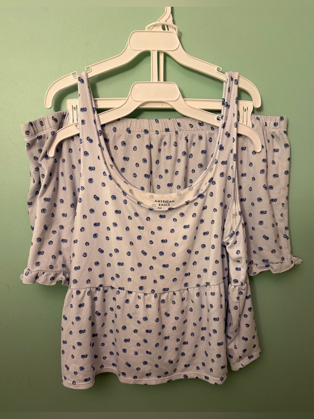 American Eagle Outfitters White & Blue PJ set